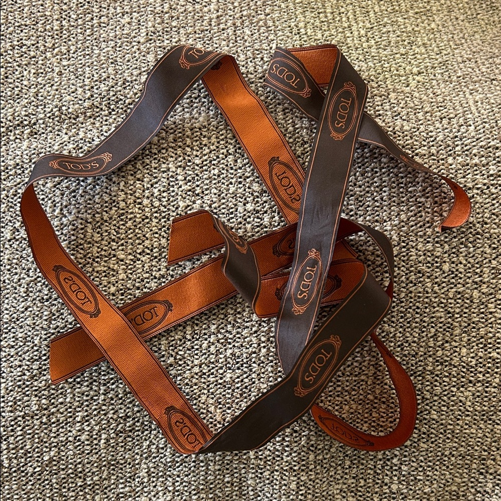Tod's 2-Luxury Brown & Orange Ribbon Pieces / Authentic / Gently Used